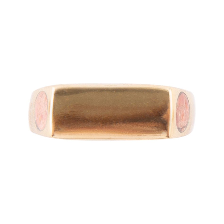 Signet Orange Sponge Coral and Bronze In The Hole Ring Barse Jewelry
