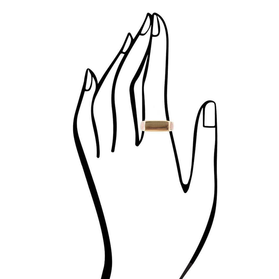 Signet Orange Sponge Coral and Bronze In The Hole Ring Barse Jewelry