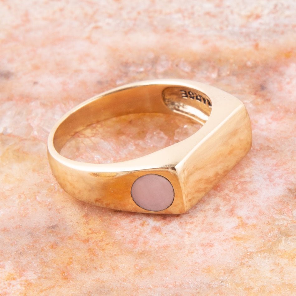 Signet Pink Opal and Bronze In The Hole Ring Barse Jewelry