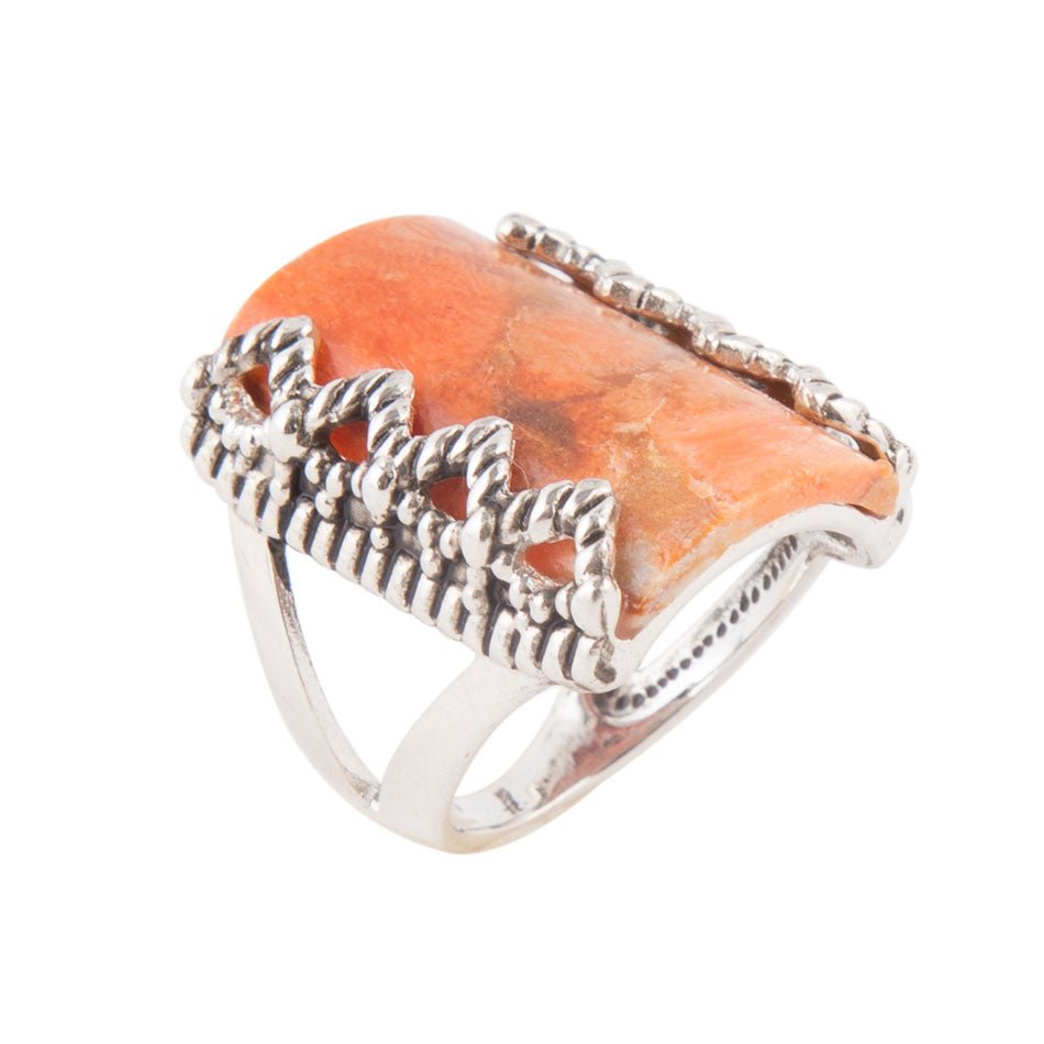 Sluice Orange Coral Ring Barse Jewelry