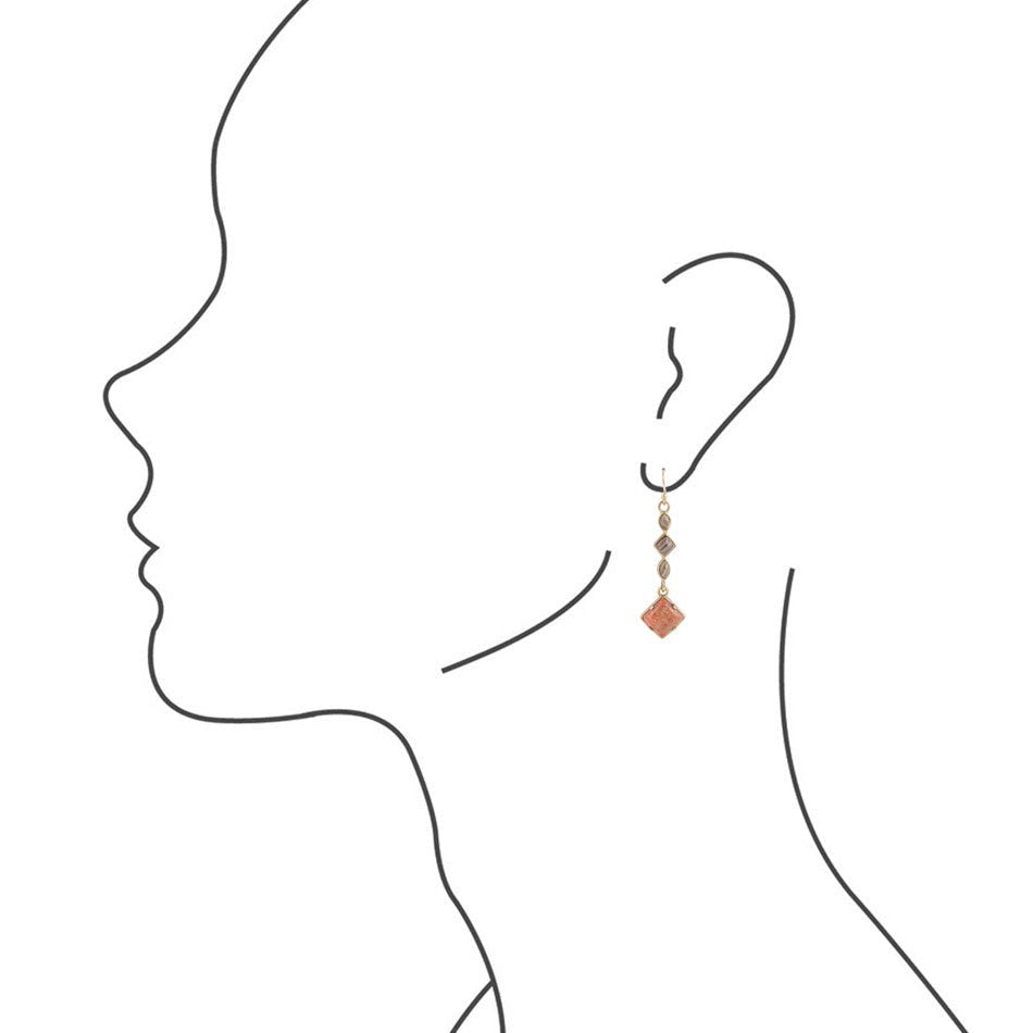 Spicy Orange Coral Drop Earrings Barse Jewelry