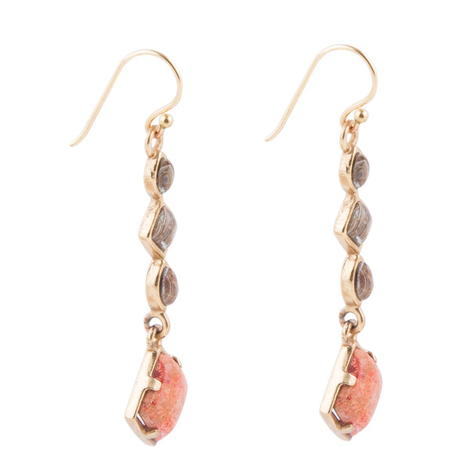 Spicy Orange Coral Drop Earrings Barse Jewelry