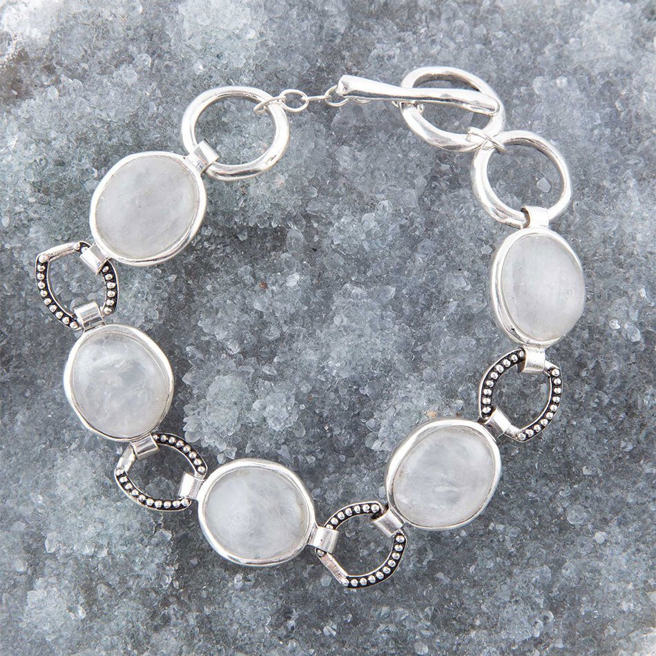 Splender Grey Quartz Sterling Link Bracelet Barse Jewelry