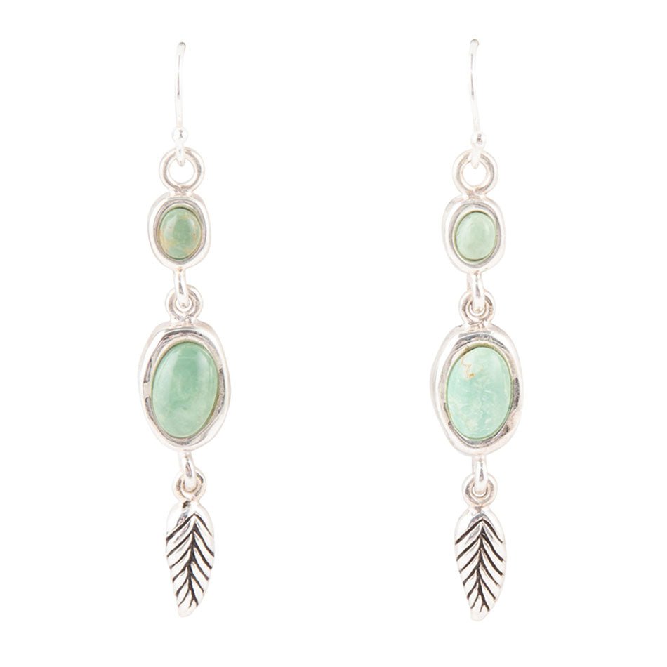 Splendor Turquoise Sterling Feather Earrings Barse Jewelry
