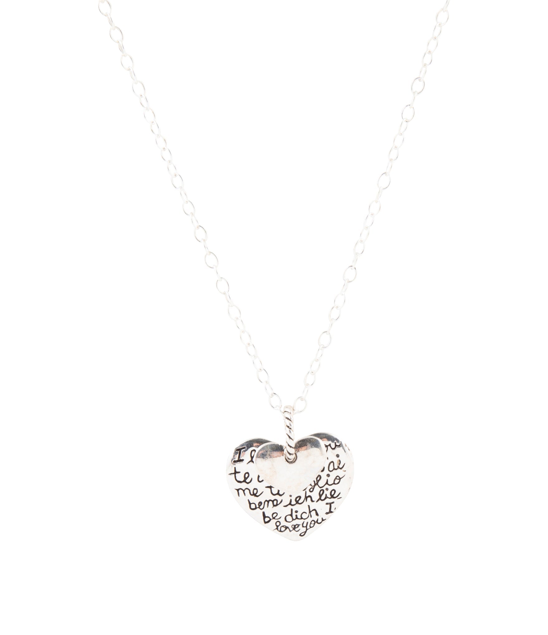 Sterling Silver Engraved Heart Pendant Neckalce Barse Jewelry