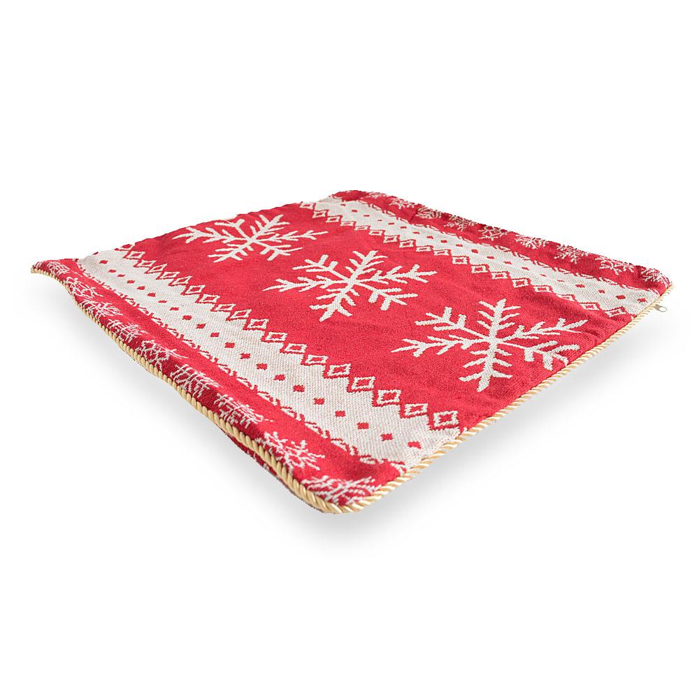 Set of 2 White Snowflakes on Red Christmas Throw Cushion Pillow Covers BestPysanky