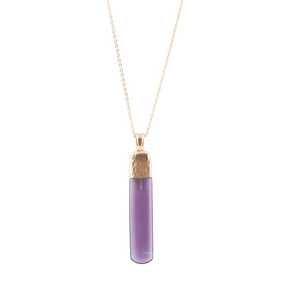 Straightaway Purple Amethyst Golden Necklace Barse Jewelry