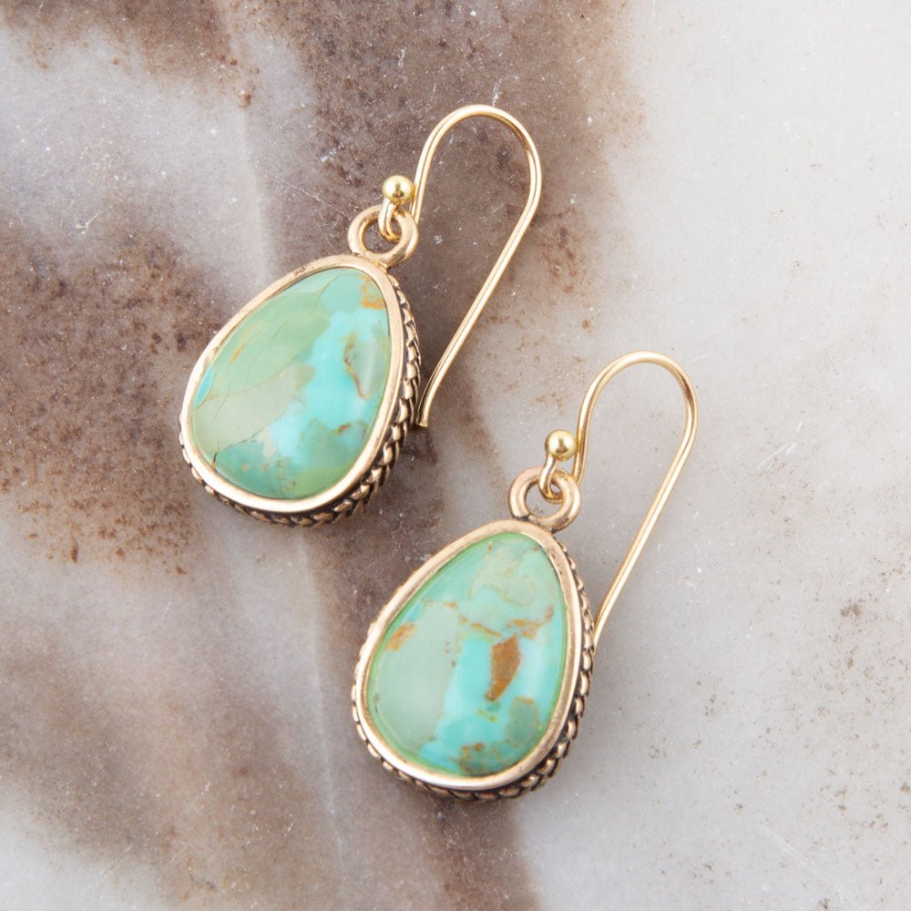 Teardrop Turquoise Drop Earrings Barse Jewelry