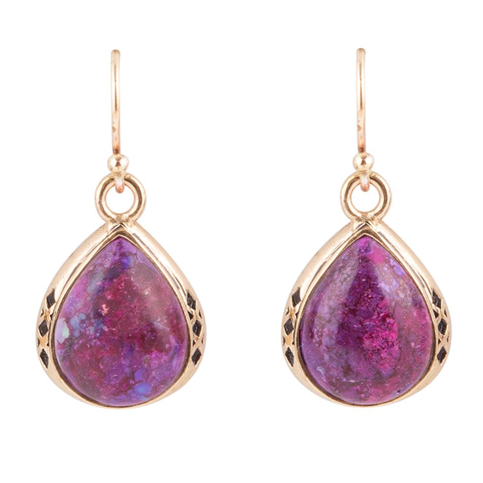 The Perfect Drop of Purple Turquoise Earrings Barse Jewelry