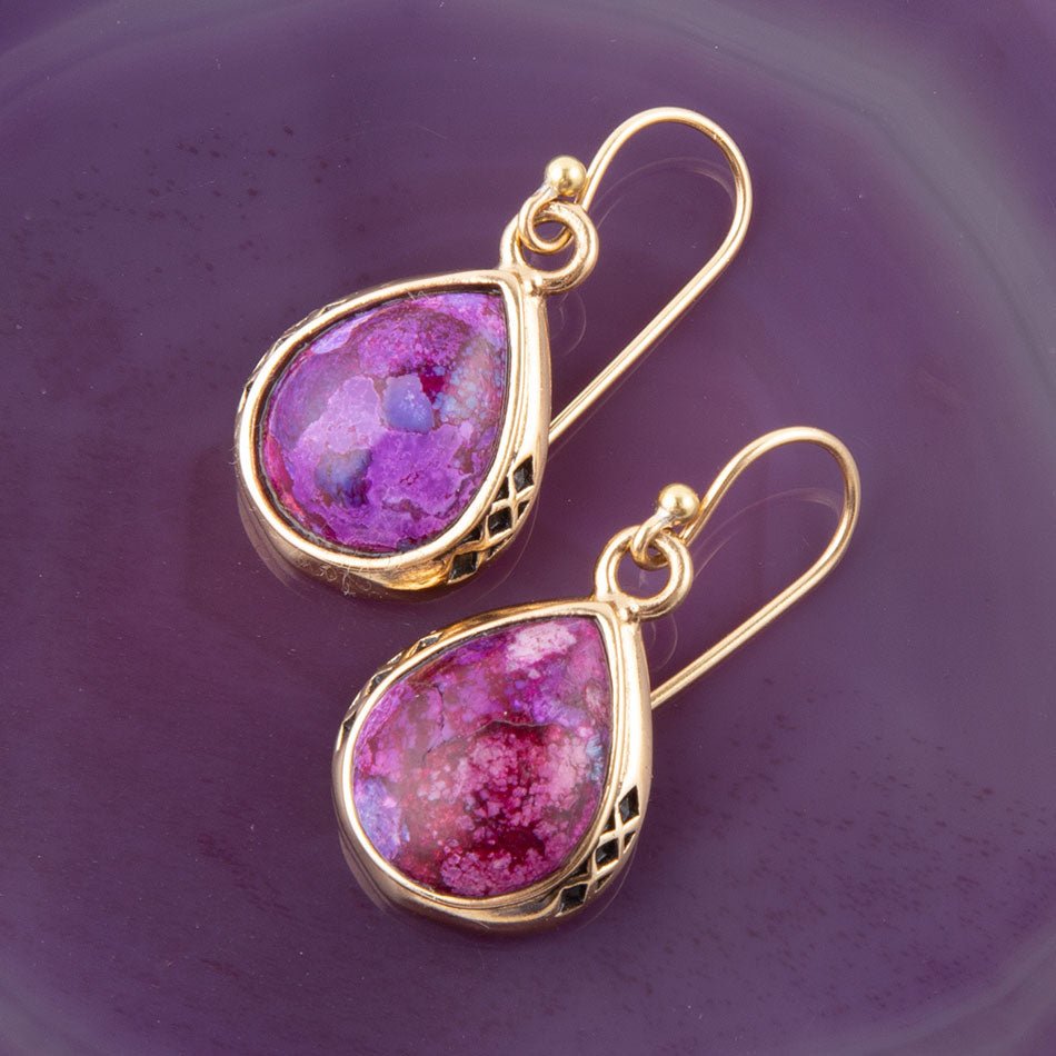The Perfect Drop of Purple Turquoise Earrings Barse Jewelry