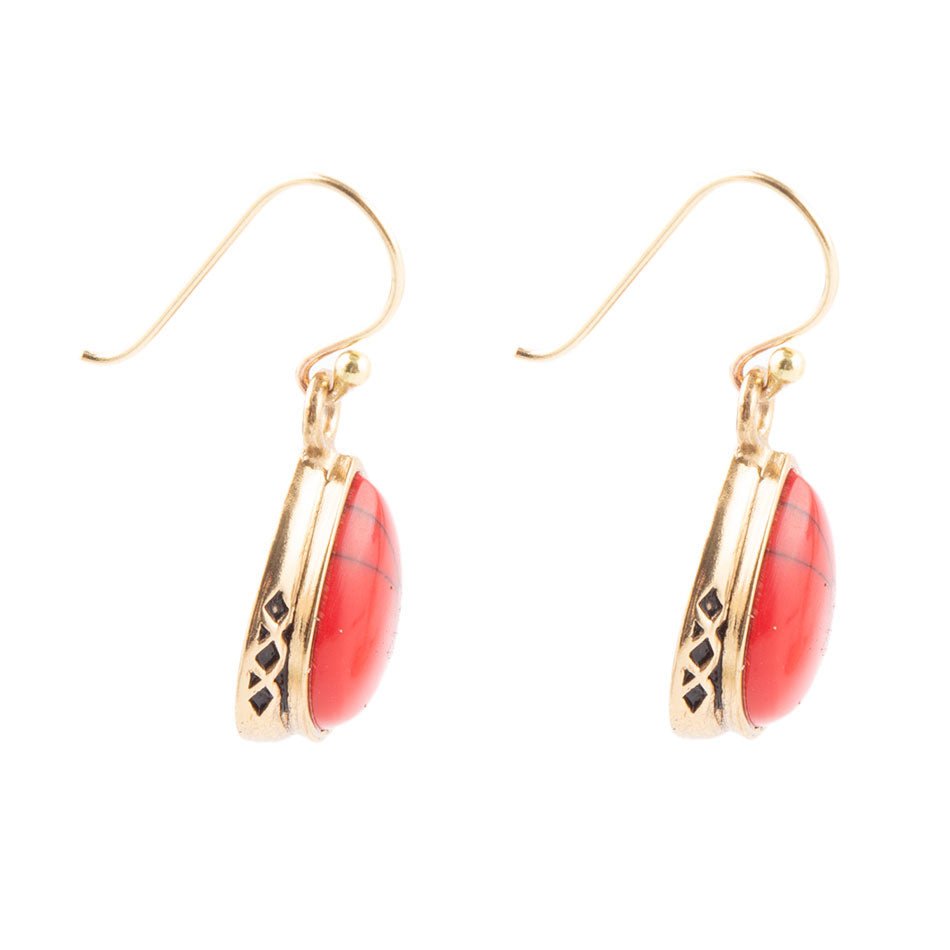 The Perfect Drop Red Howlite Earrings Barse Jewelry