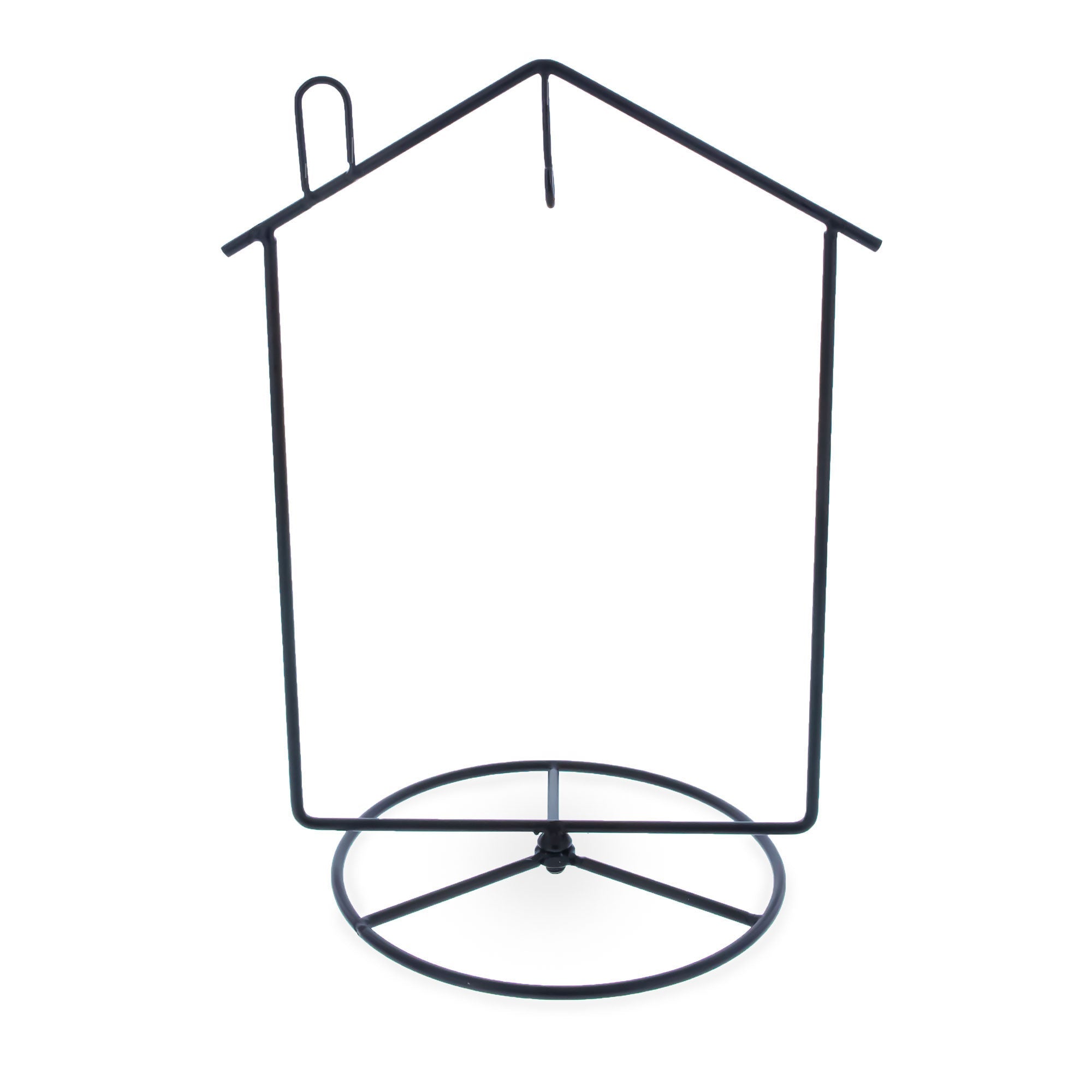 Black House-Shaped Hanging Photo Picture Frame and Metal Ornament Stand 8.7 Inches BestPysanky