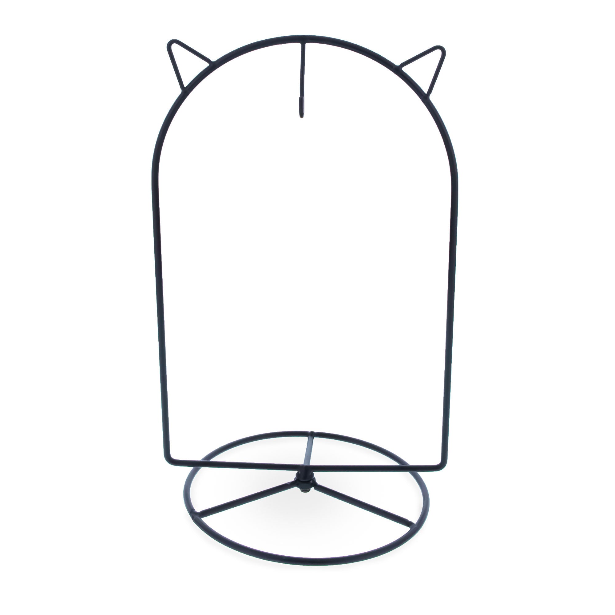 Black Cat Hanging Photo Picture Frame and Metal Ornament Stand 9.25 Inches