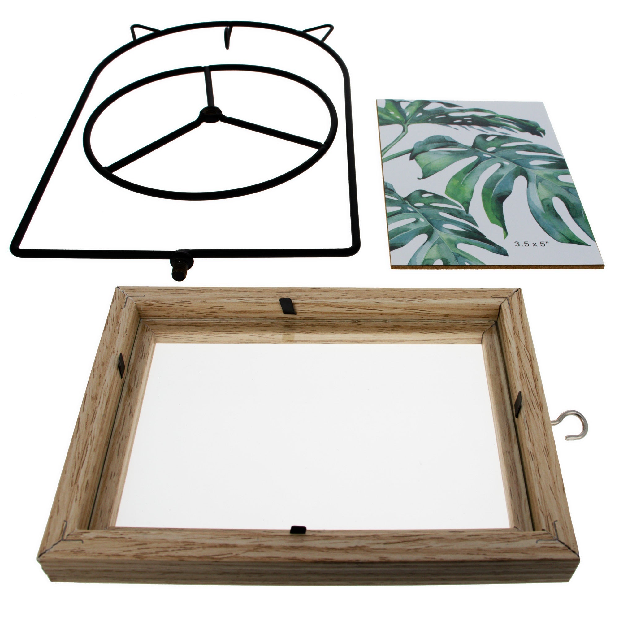 Black Cat Hanging Photo Picture Frame and Metal Ornament Stand 9.25 Inches