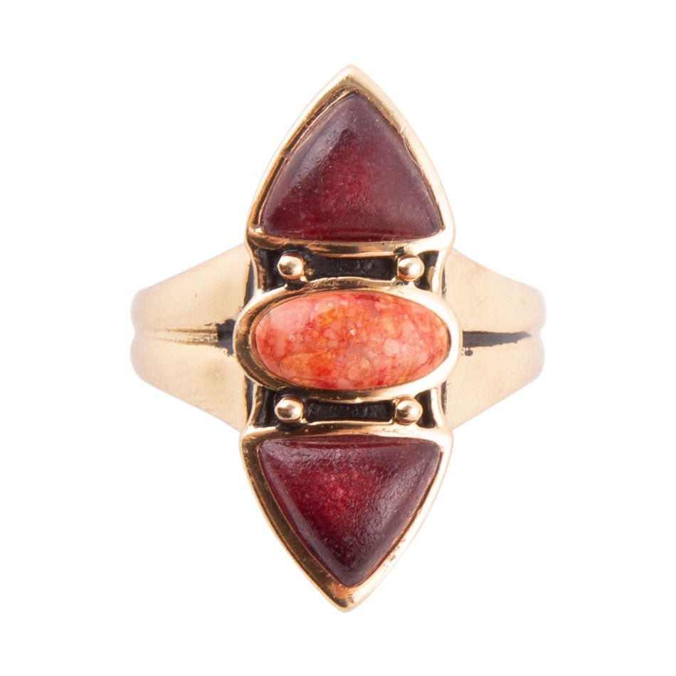 Tri-Stone Bordeaux Quartz Ring Barse Jewelry
