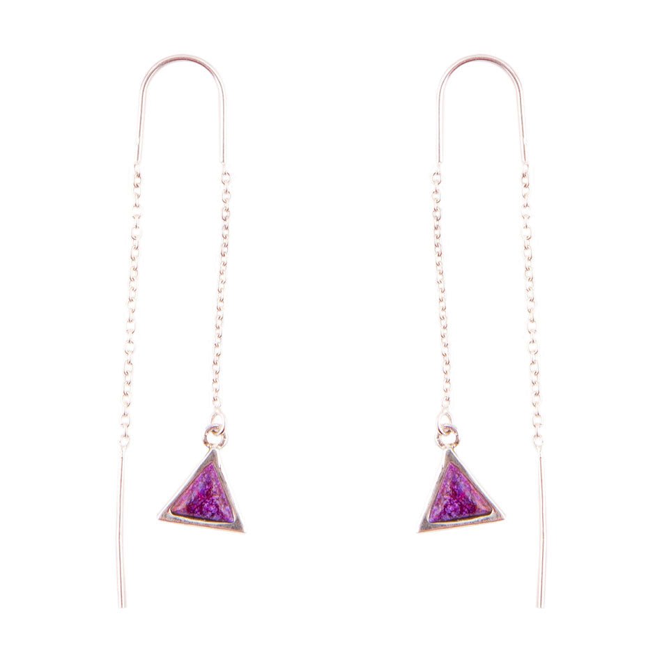Triangle Threader Purple Turquoise and Sterling Silver Earrings Barse Jewelry