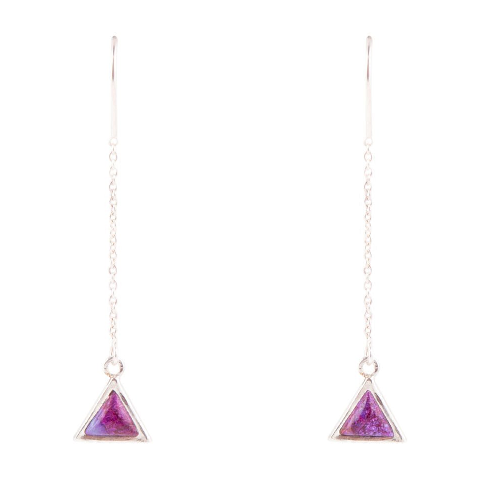 Triangle Threader Purple Turquoise and Sterling Silver Earrings Barse Jewelry