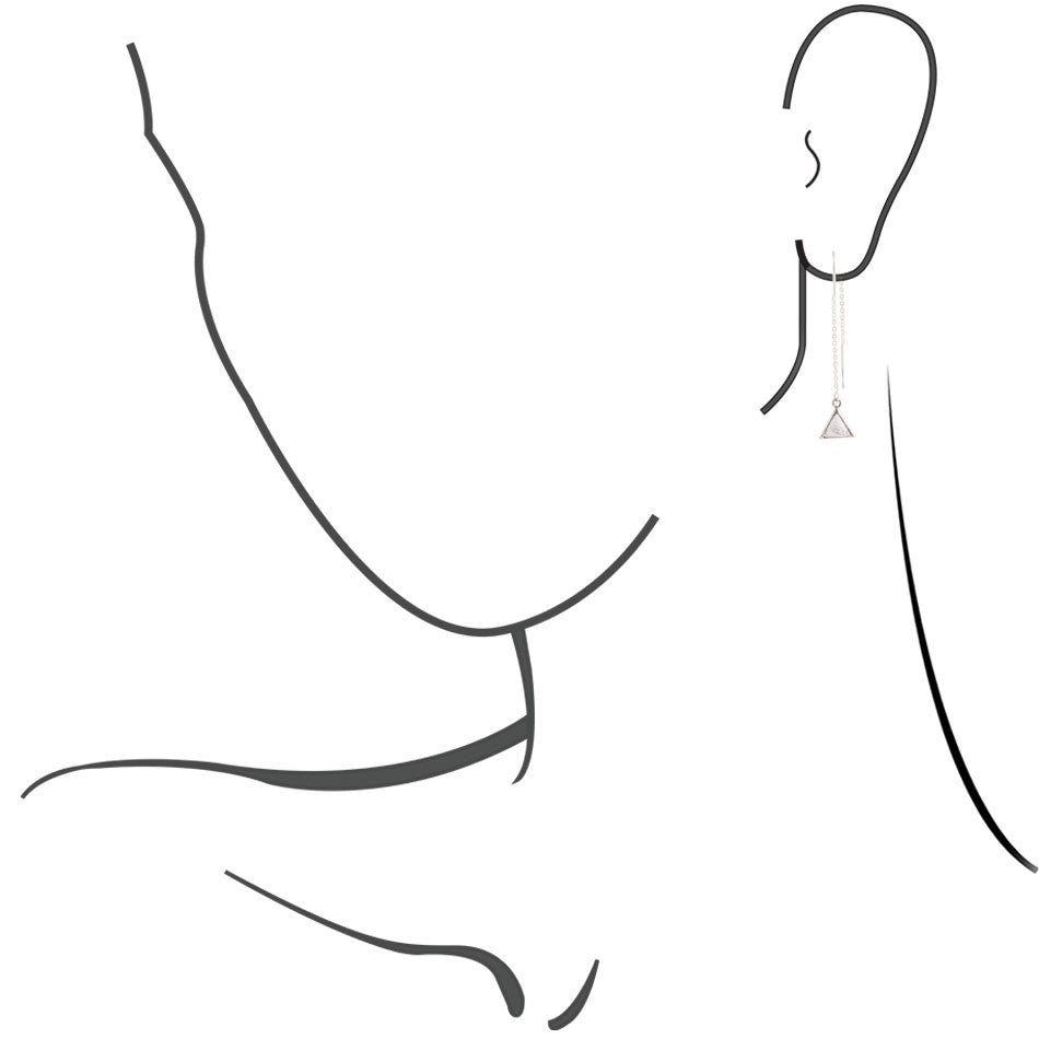 Triangle Threader White Howlite and Sterling Silver Earrings Barse Jewelry