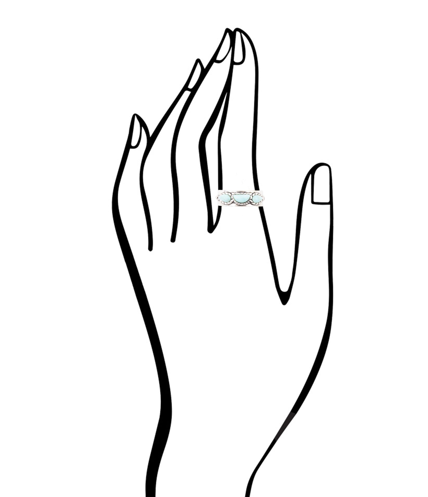 Triple Stone Simplicity Blue Turquoise and Sterling Silver Ring Barse Jewelry