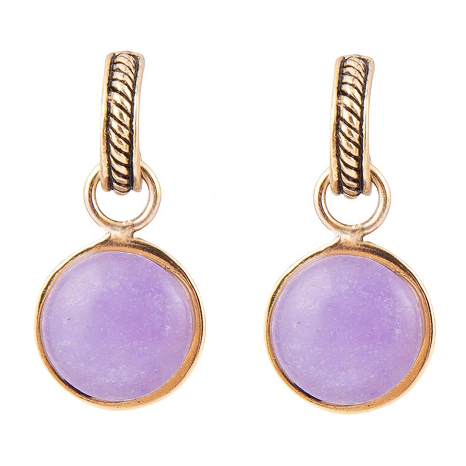Tucson Charm Purple Quartz Golden Drop Earrings Barse Jewelry