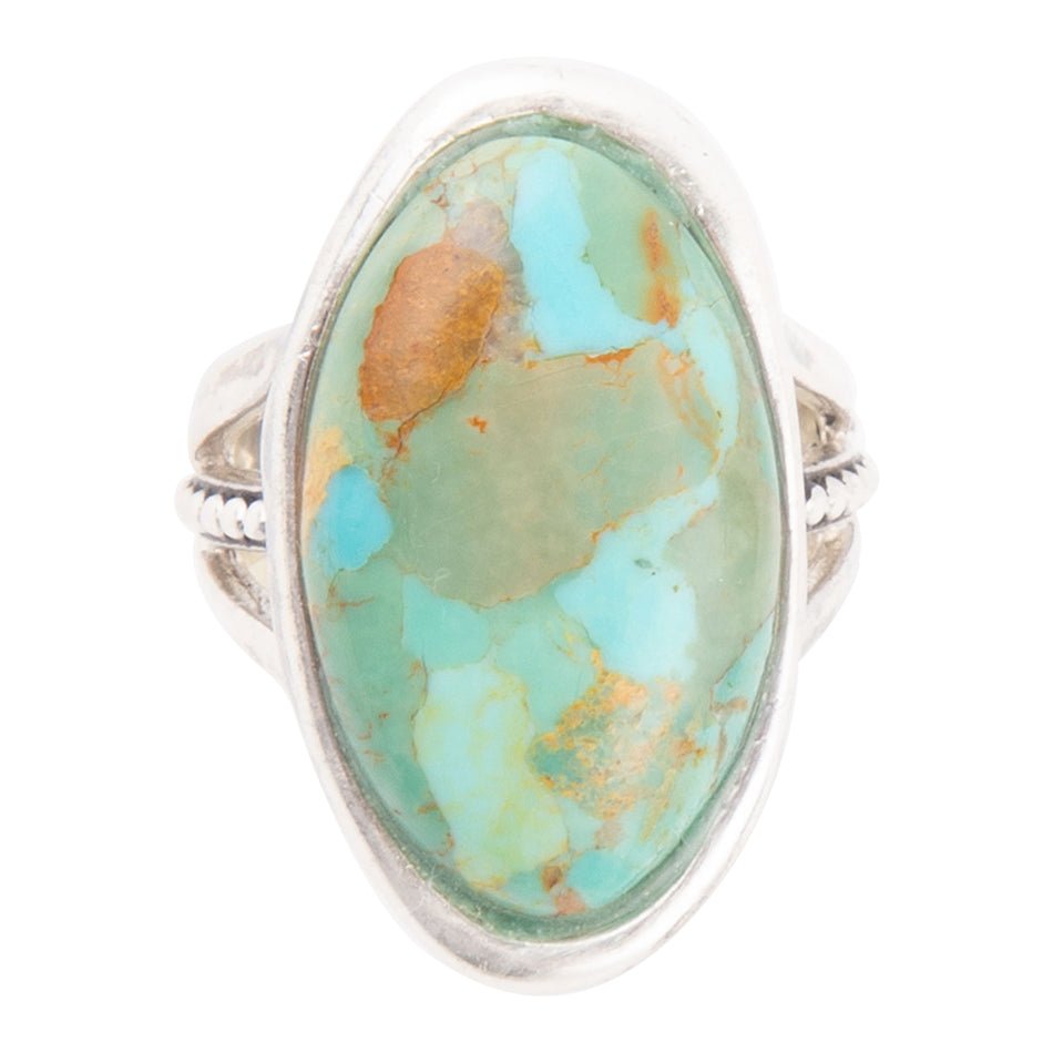 Blue Turquoise and Sterling Silver Oval Ring Barse Jewelry