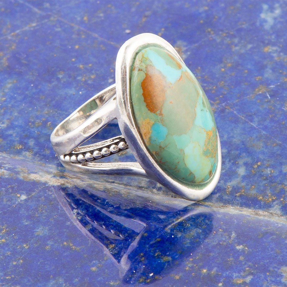 Blue Turquoise and Sterling Silver Oval Ring Barse Jewelry