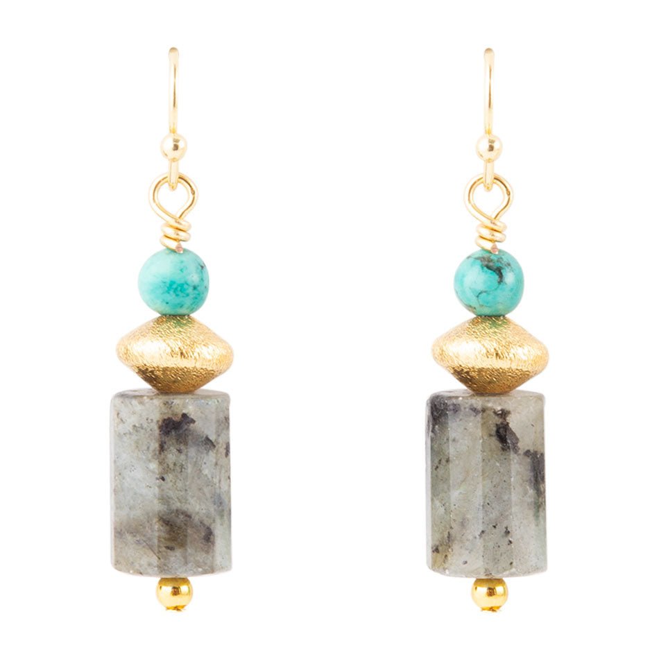 Turquoise Labradorite Drop Earrings Barse Jewelry
