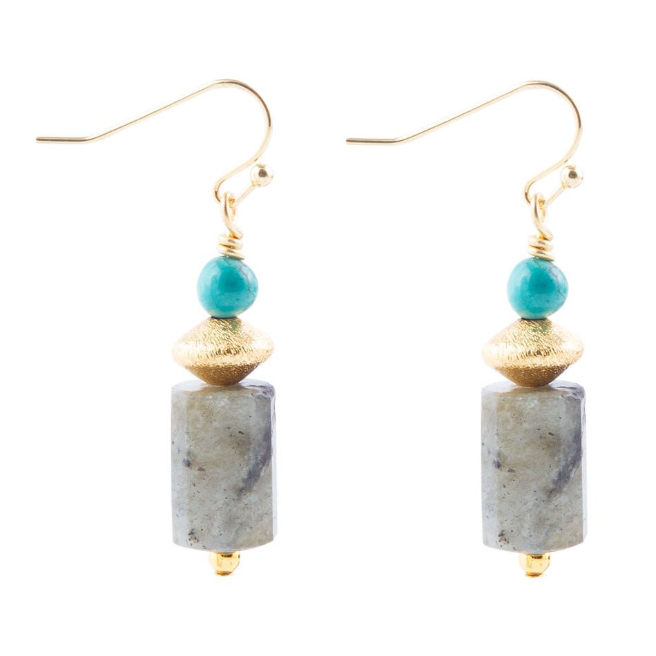Turquoise Labradorite Drop Earrings Barse Jewelry