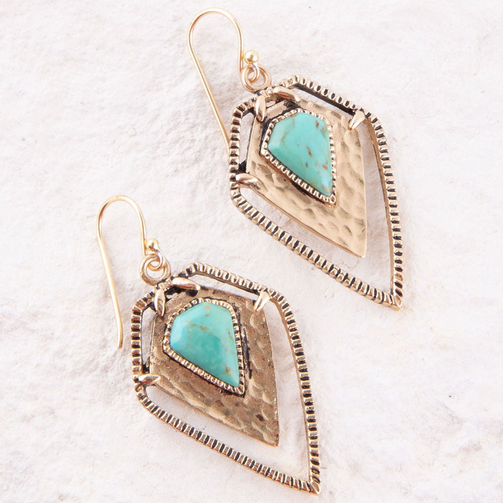 Turquoise Shield Earrings Barse Jewelry
