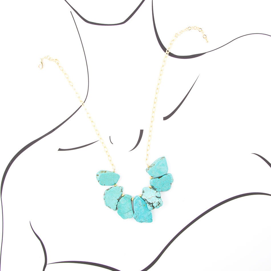 Turquoise Slabs Statement Necklace Barse Jewelry