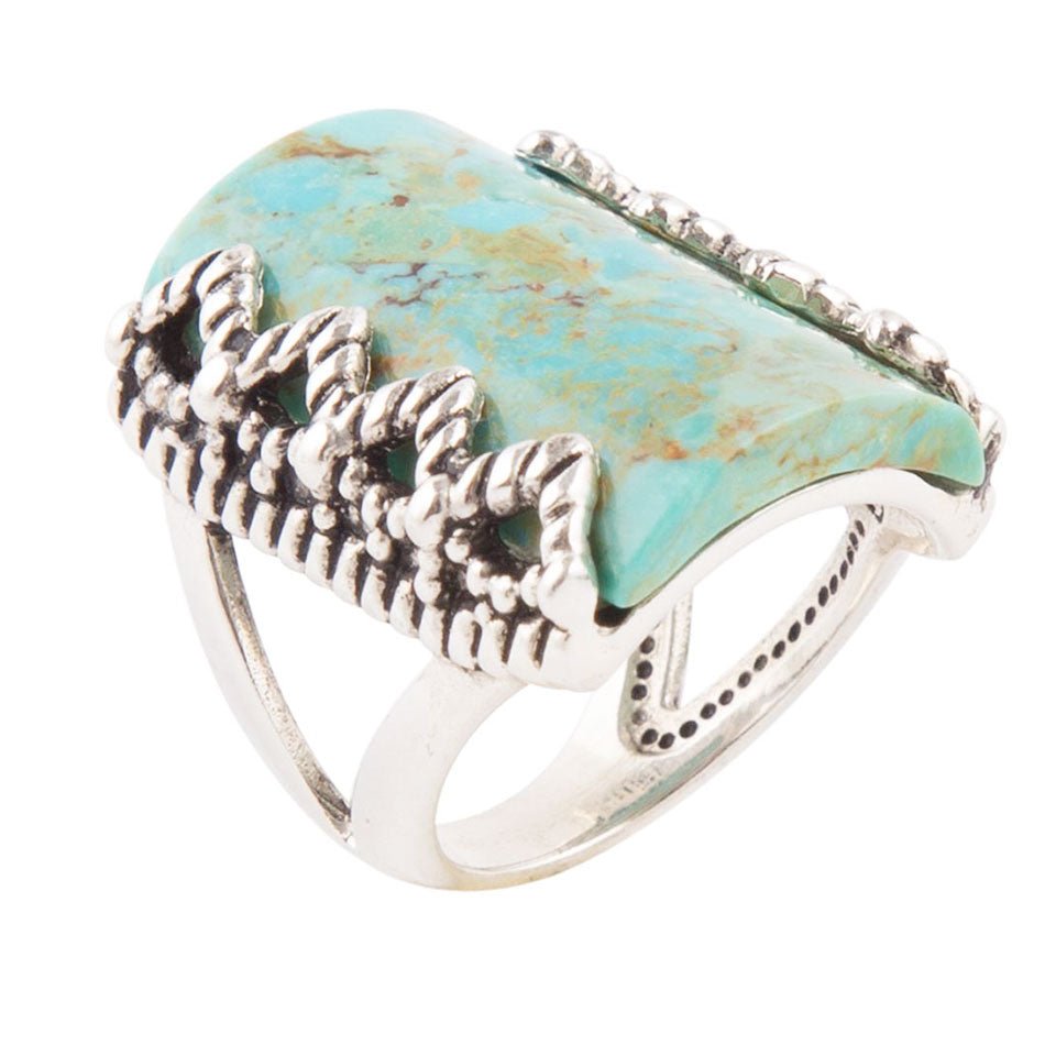 Blue Turquoise Sterling Silver Slice Statement Ring Barse Jewelry