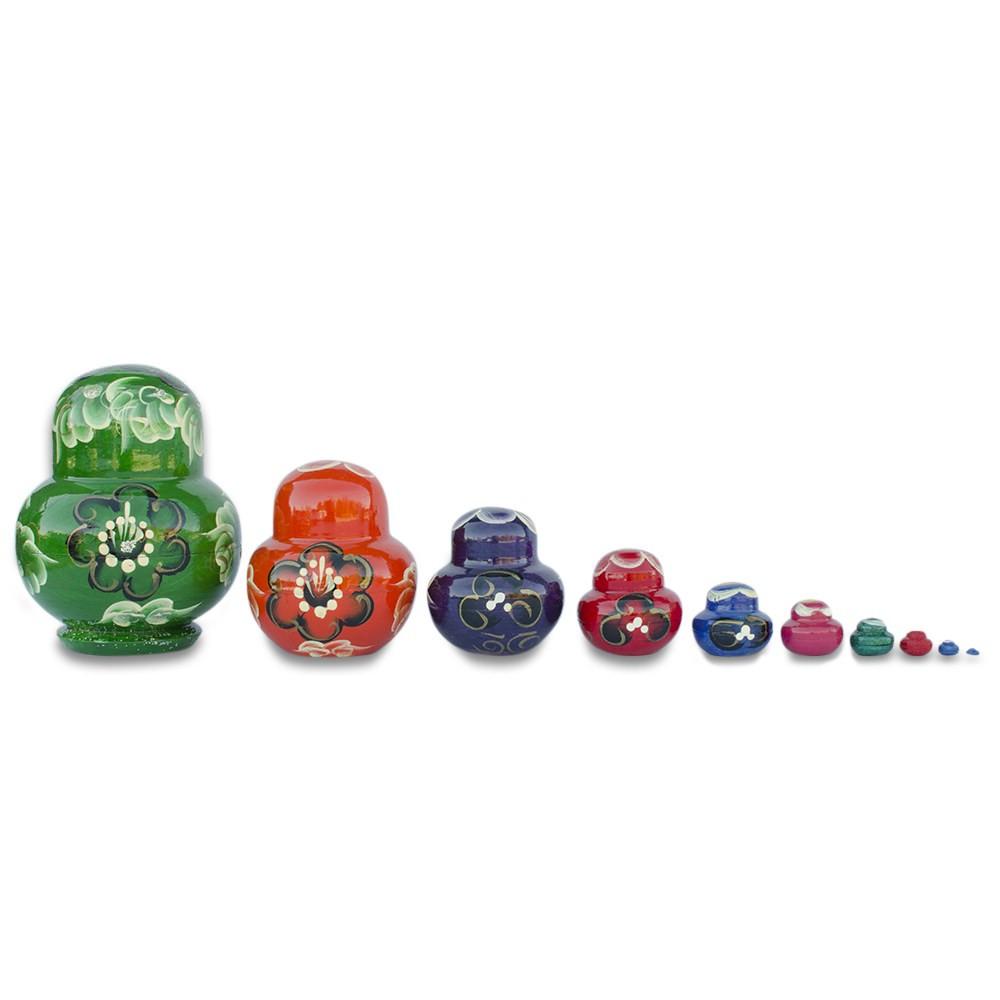 Set of 9 Rainbow Nesting Dolls 4.75 Inches
