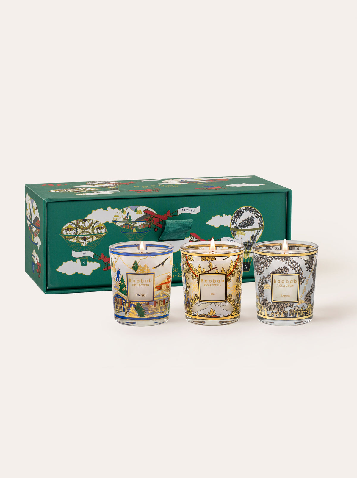 Baobab Collection - Trio Travel Candles I Love Ski - Aspen