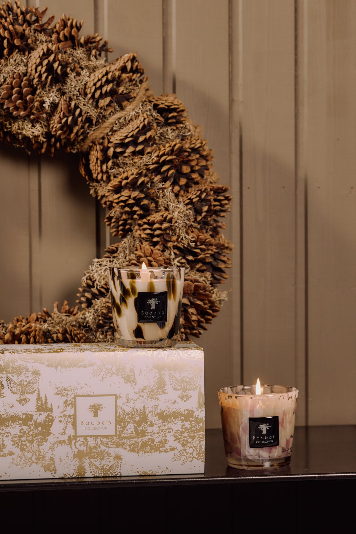 Baobab Collection - Black & White Pearls Candle Duo