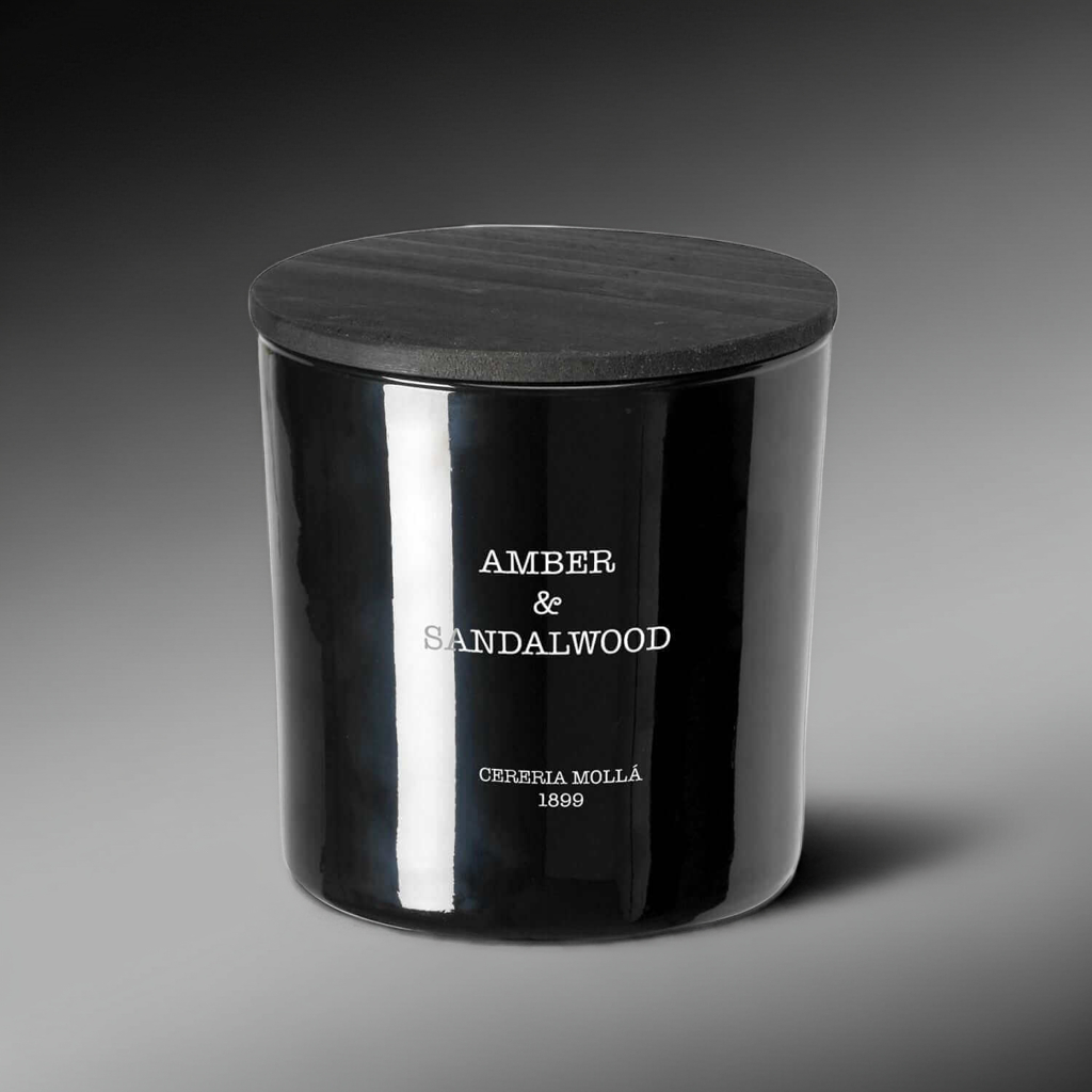 Cereria Molla - Amber & Sandalwood 3 wick XL Candle - 21 oz / 600 g - Coastous