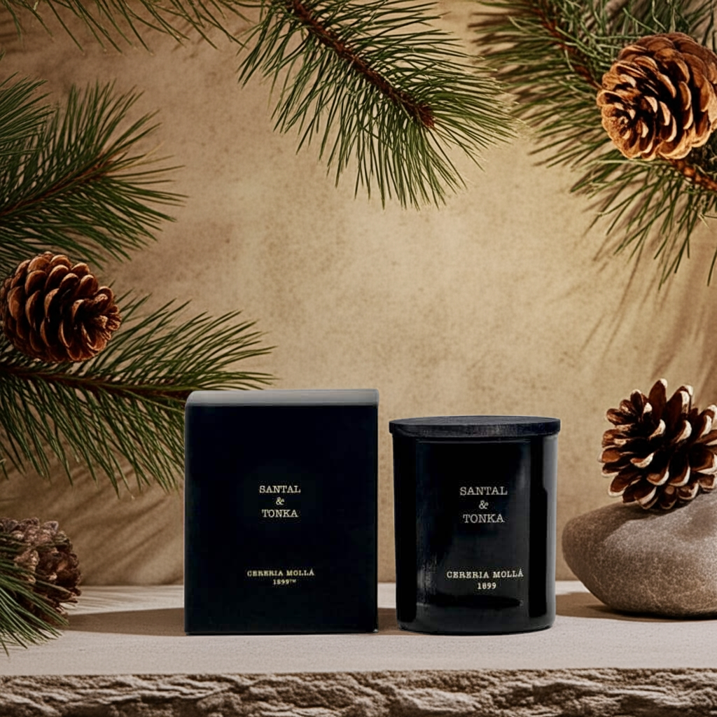 Cereria Molla - Santal & Tonka Black Premium Candle - 8 oz / 230 g - Coastous