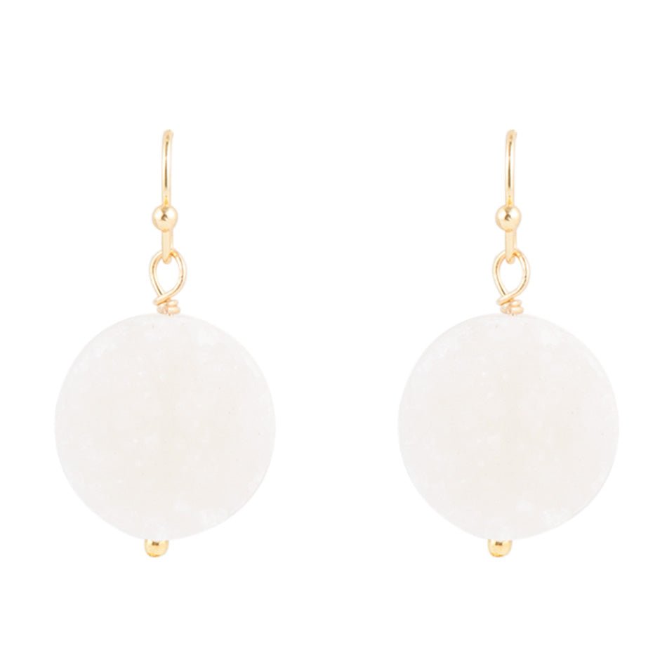 White Druzy Drop Earring Barse Jewelry