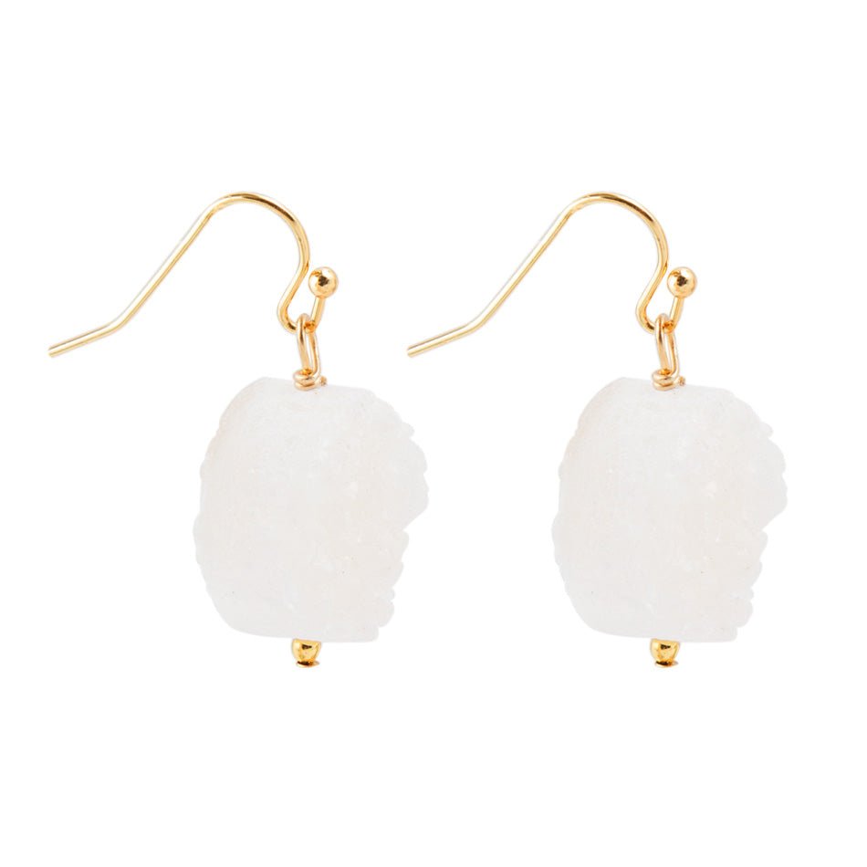 White Druzy Drop Earring Barse Jewelry