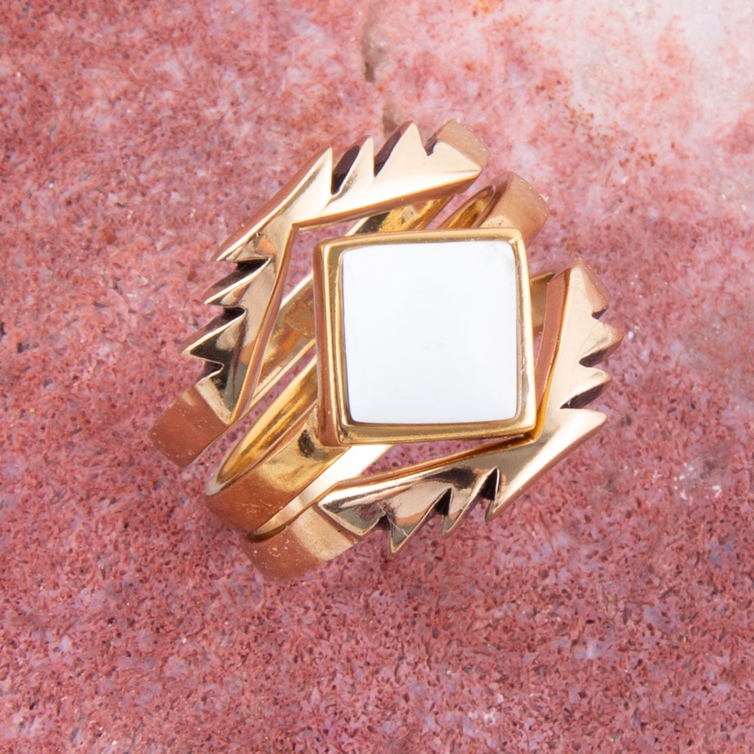 White Jasper Aztec Ring Barse Jewelry