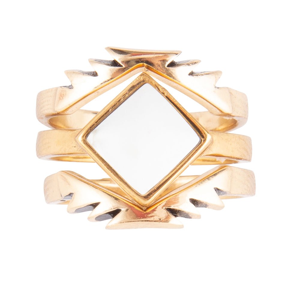 White Jasper Aztec Ring Barse Jewelry