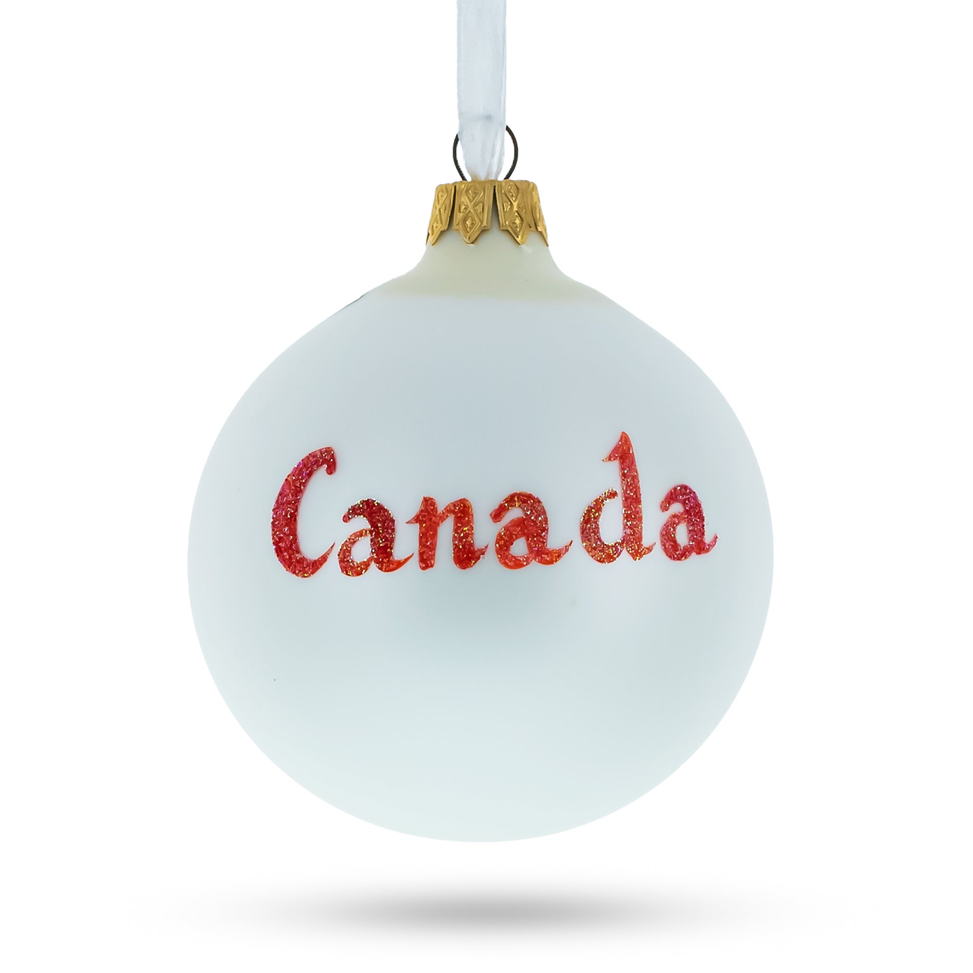 Canada Coat of Arms Glass Ball Christmas Ornament 3.25 Inches BestPysanky