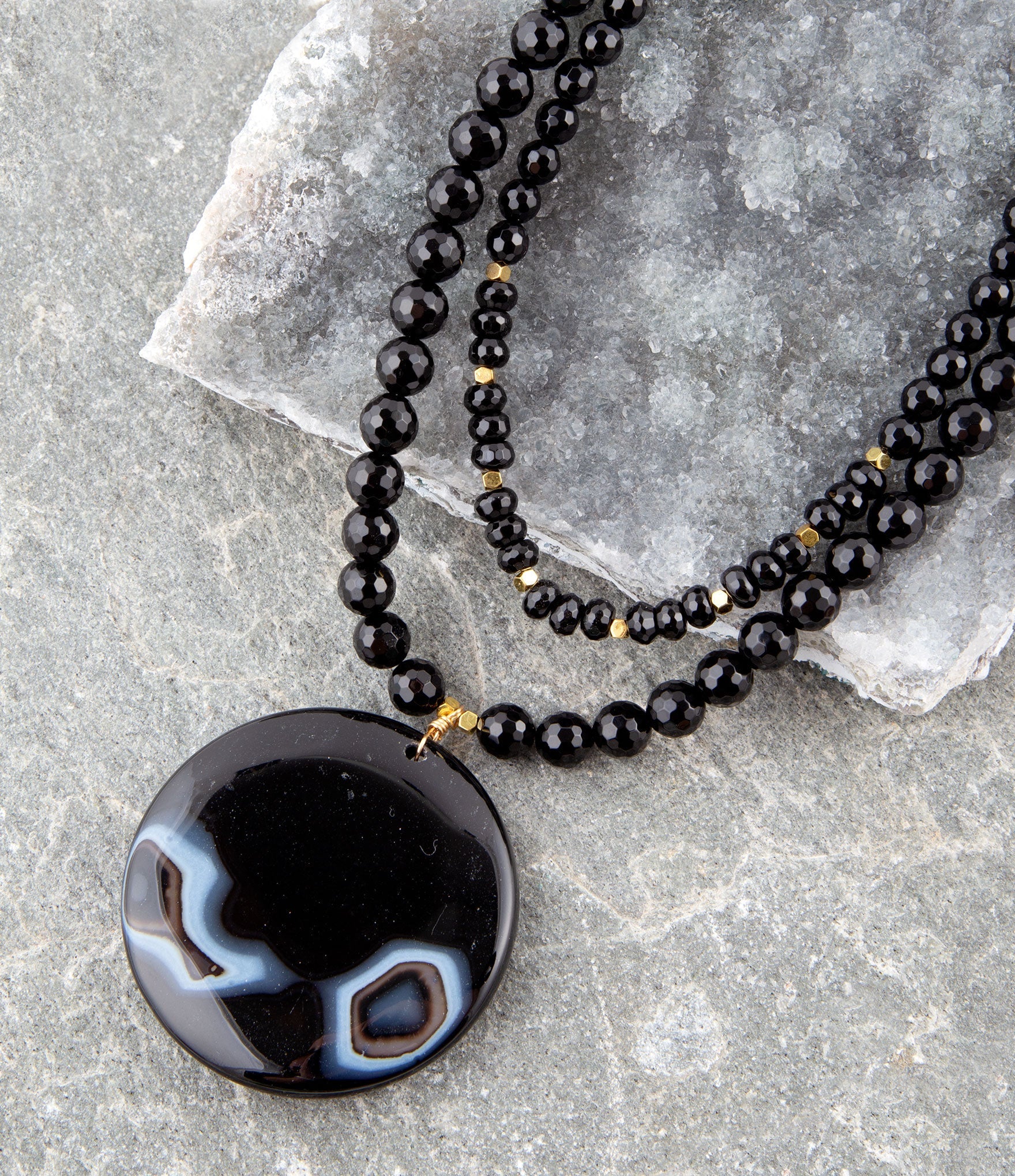 Xavier Black Onyx Pendant Necklace Barse Jewelry