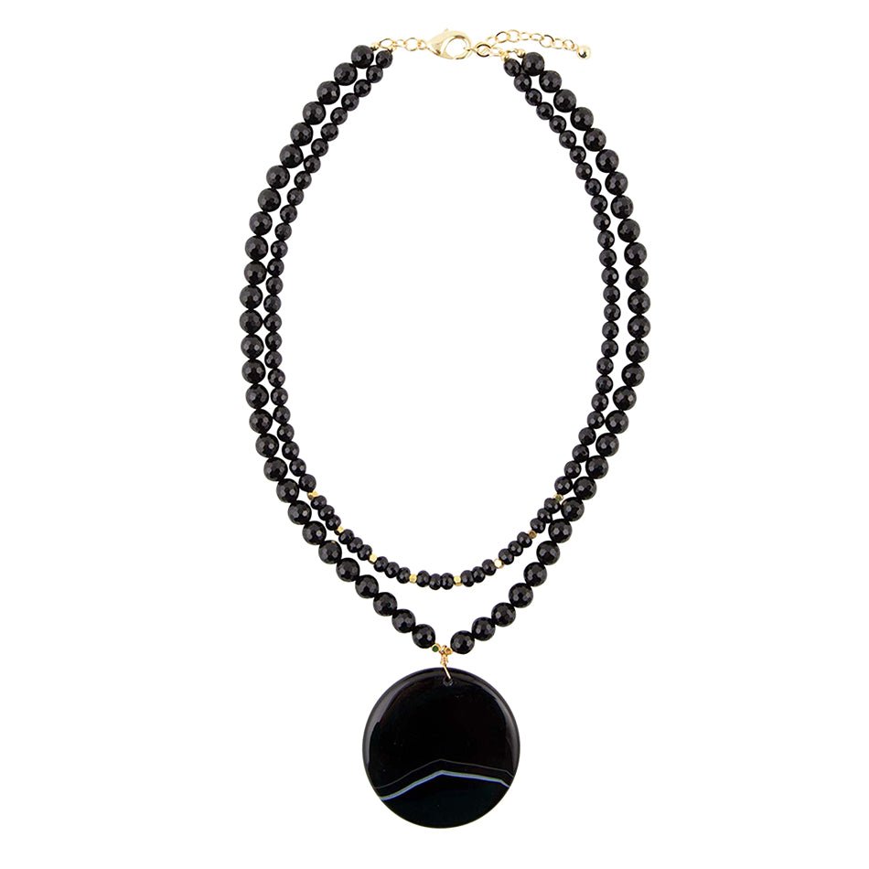Xavier Black Onyx Pendant Necklace Barse Jewelry