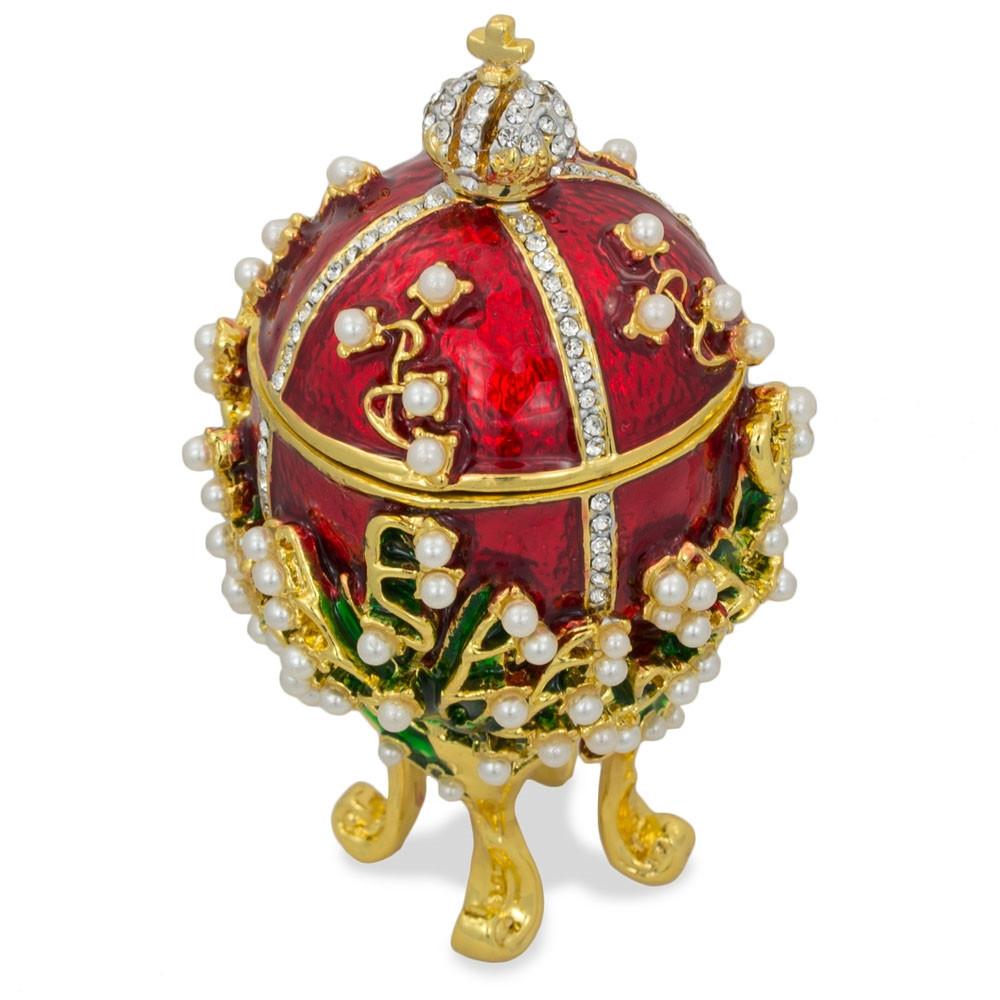 1898 Lilies of the Valley Royal Imperial Metal Easter Egg 3.5 Inches BestPysanky