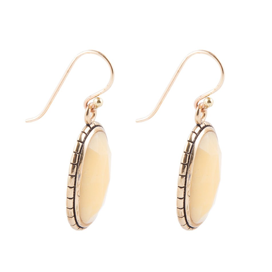 Yellow Agate Faceted Oval Earring Barse Jewelry