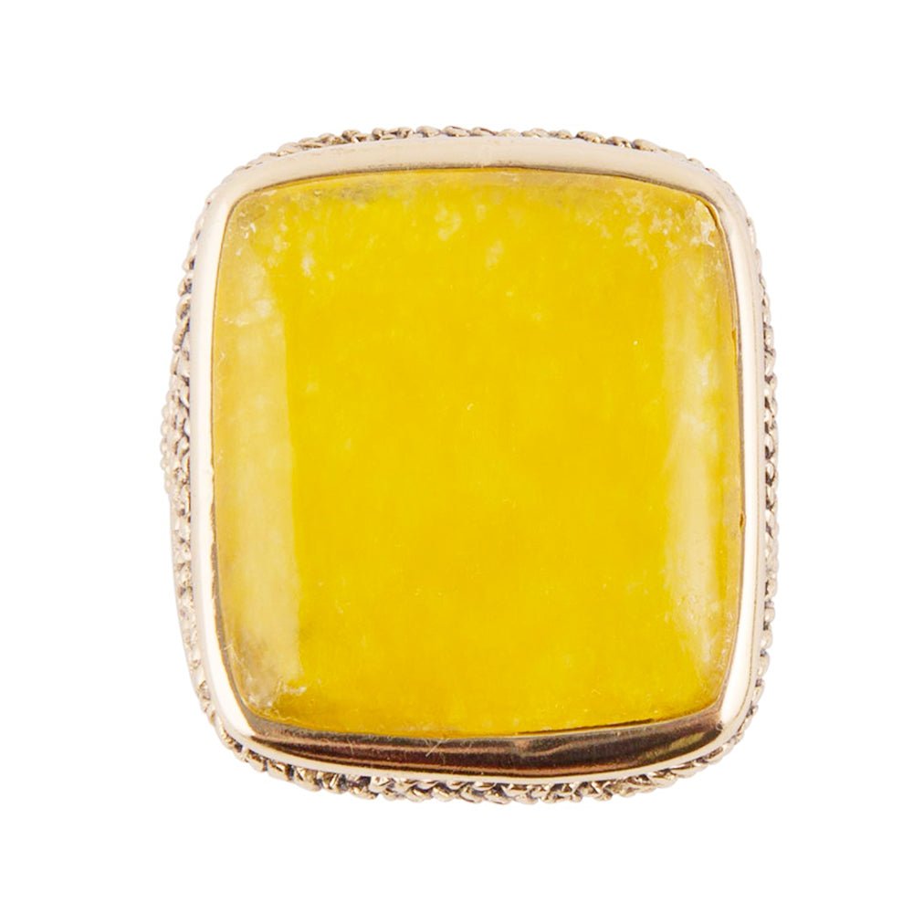 Yellow Agate and Golden Statement Ring Barse Jewelry