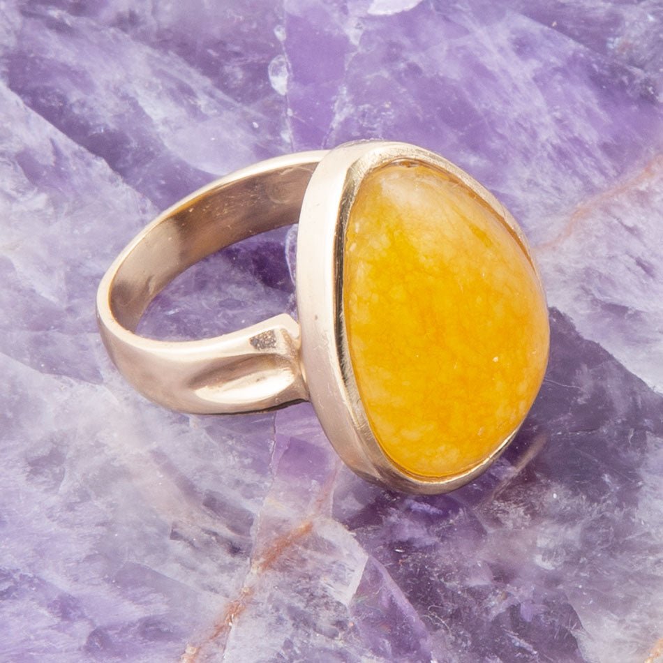 Yellow Quartz and Bronze Drop Ring Barse Jewelry