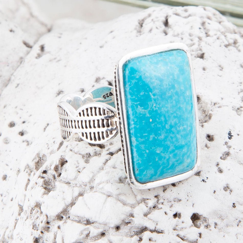 Zion Blue Turquoise and Sterling Silver Ring Barse Jewelry