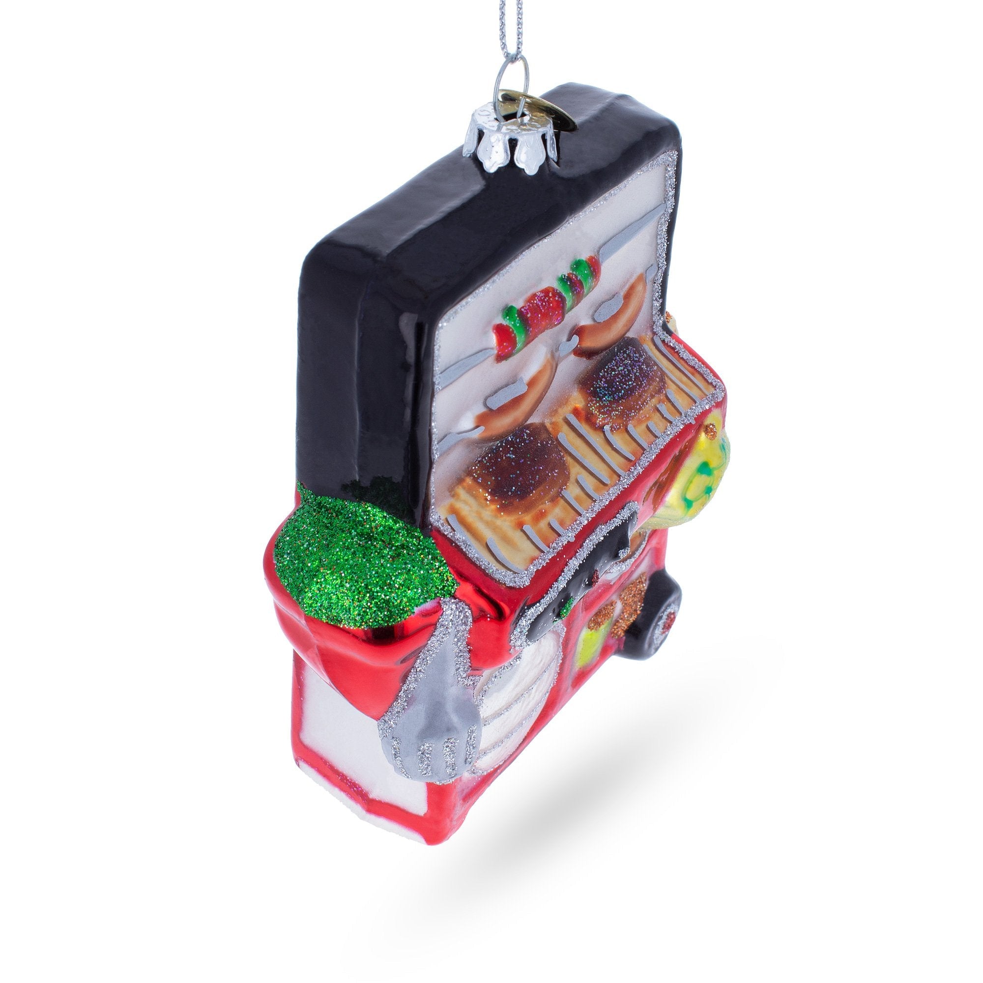 BBQ Grill Glass Christmas Ornament
