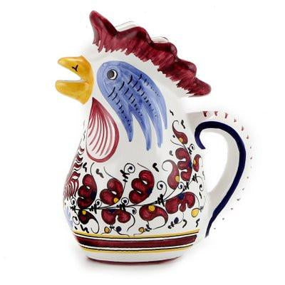 ORVIETO RED ROOSTER: Rooster of Fortune Pitcher (1 Liter 34 Oz 1 Qt)